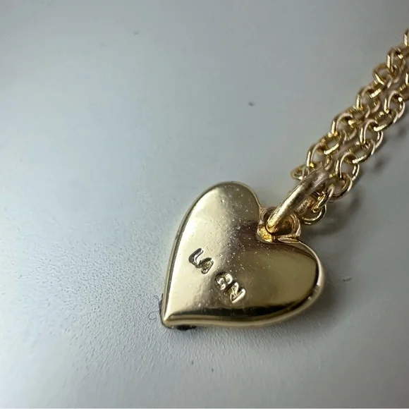 Simple Modern Gold-Tone Heart Pendant on Chain Necklace LA CN - Picture 4 of 5